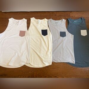 Used Men's BYLT Basics Premium Lux Drop Cut Pocket Tank Top XL LOT OF 4